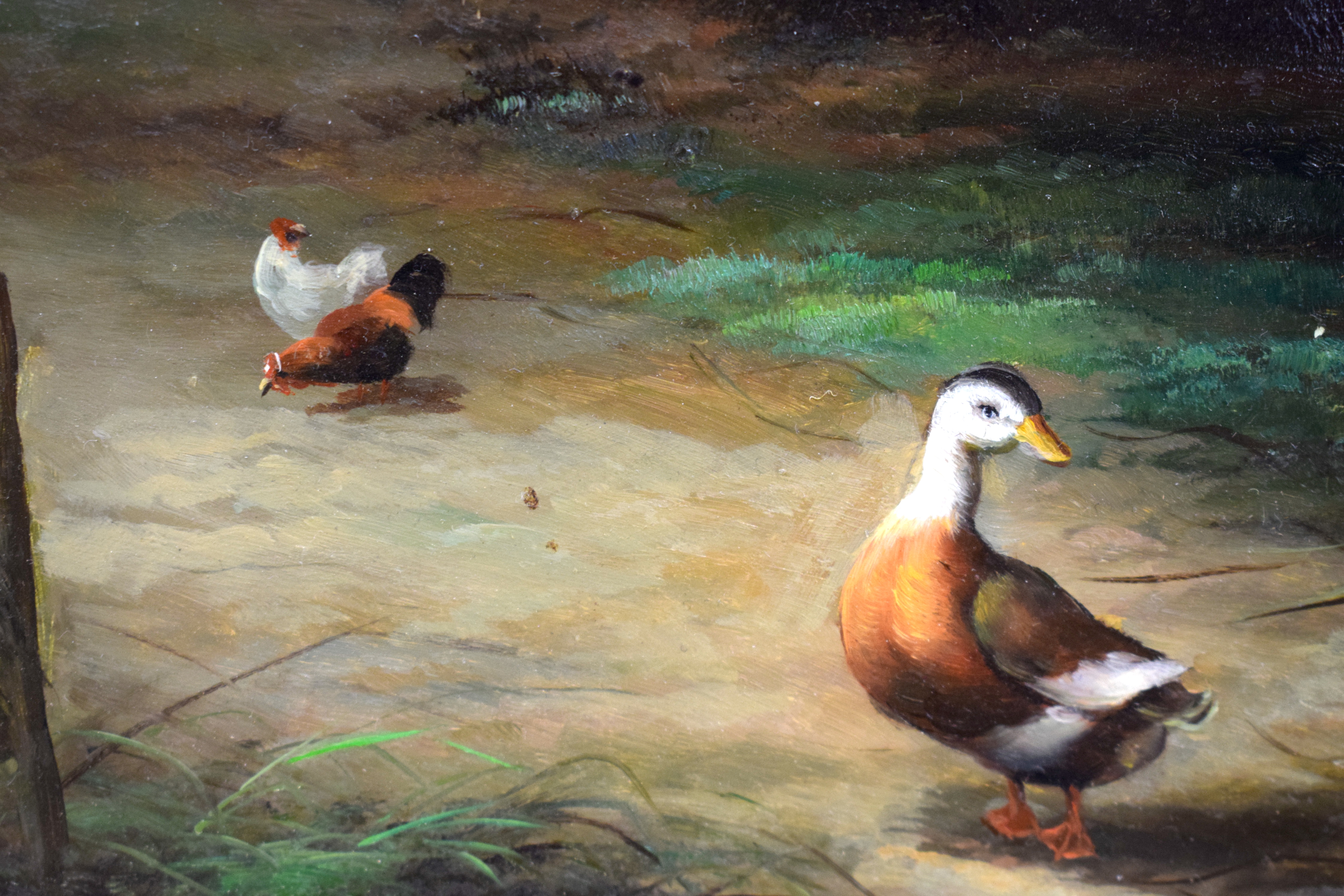 George Baxter (C1900) Farmyard Scene, Oil on board. Image 40 cm x 30 cm. - Image 10 of 13