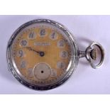 AN ANTIQUE SILVER NIELLO BI PLANE POCKET WATCH. 3.75 cm wide.