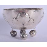 A FINE AUSTRIAN ARTS AND CRAFTS WEINER WEKSTATTA SILVER BOWL decorated with shells. 5.5 oz. 11 cm wi