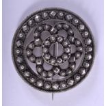 AN ANTIQUE SCOTTISH SILVER PLAID BROOCH. 5.75 cm diameter.