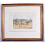 Charles Prosper Sainton (1861-1914) Rural scene, Watercolour. Image 19 cm x 13 cm.