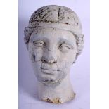 A GRAND TOUR STYLE CLASSICAL HEAD OF A FEMALE. 13 cm x 9 cm.