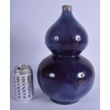 A CHINESE QING DYNASTY DOUBLE GOURD FLAMBE GLAZED VASE Qianlong/Jiaqing, of lovely mottled purple to