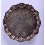 A GEORGE III SILVER SALVER. London 1764. 10.1 oz. 16 cm wide.