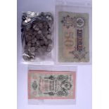 ASSORTED COINAGE together with bank notes. (qty)