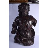 AN 18TH/19TH CENTURY CONTINENTAL CARVED OAK FIGURE possibly a figure head from a ship. 75 cm x 48 cm