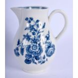 Worcester three flowers sparrow beak jug. 9 cm high.