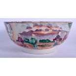 A LARGE 18TH CENTURY CHINESE EXPORT FAMILLE ROSE PUNCH BOWL Qianlong. 23 cm diameter.