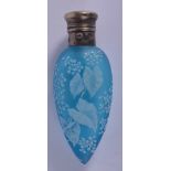 AN ART NOUVEAU GORHAM SILVER MOUNTED CAMEO GLASS SCENT BOTTLE in the manner of Webb. 9.5 cm x 3.5 cm