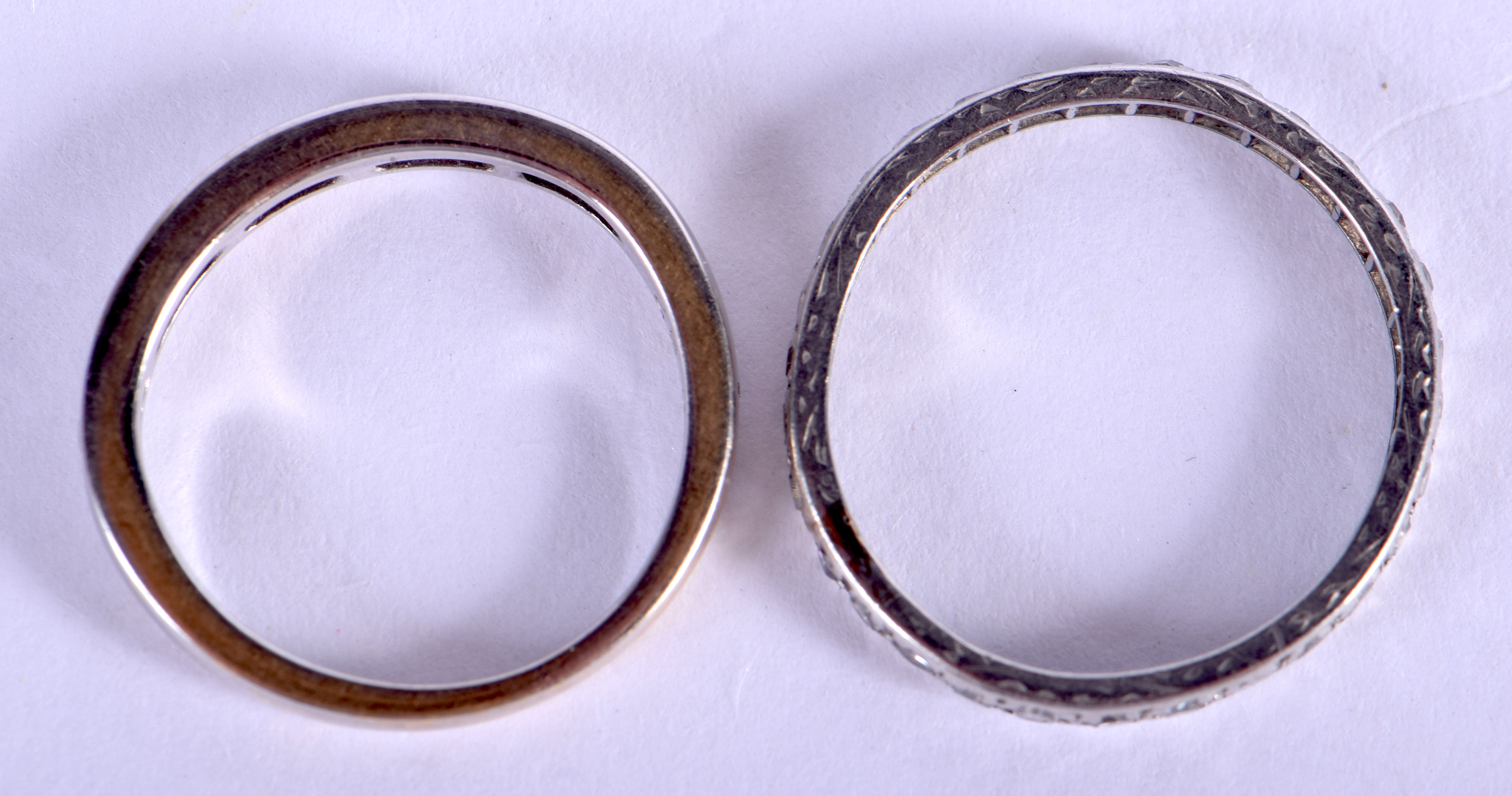 TWO 18CT GOLD AND DIAMOND RINGS. 4.5 grams. (2) - Image 2 of 2