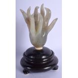 A 19TH CENTURY CHINESE CARVED MUTTON JADE FINGER CITRON Qing, of naturalistic form. Jade 12 cm x 6 c