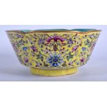 A CHINESE FAMILLE ROSE PORCELAIN BOWL 20th Century, enamelled with flowers. 15 cm wide.