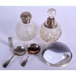 TWO SILVER TOPPED JARS etc. (7)