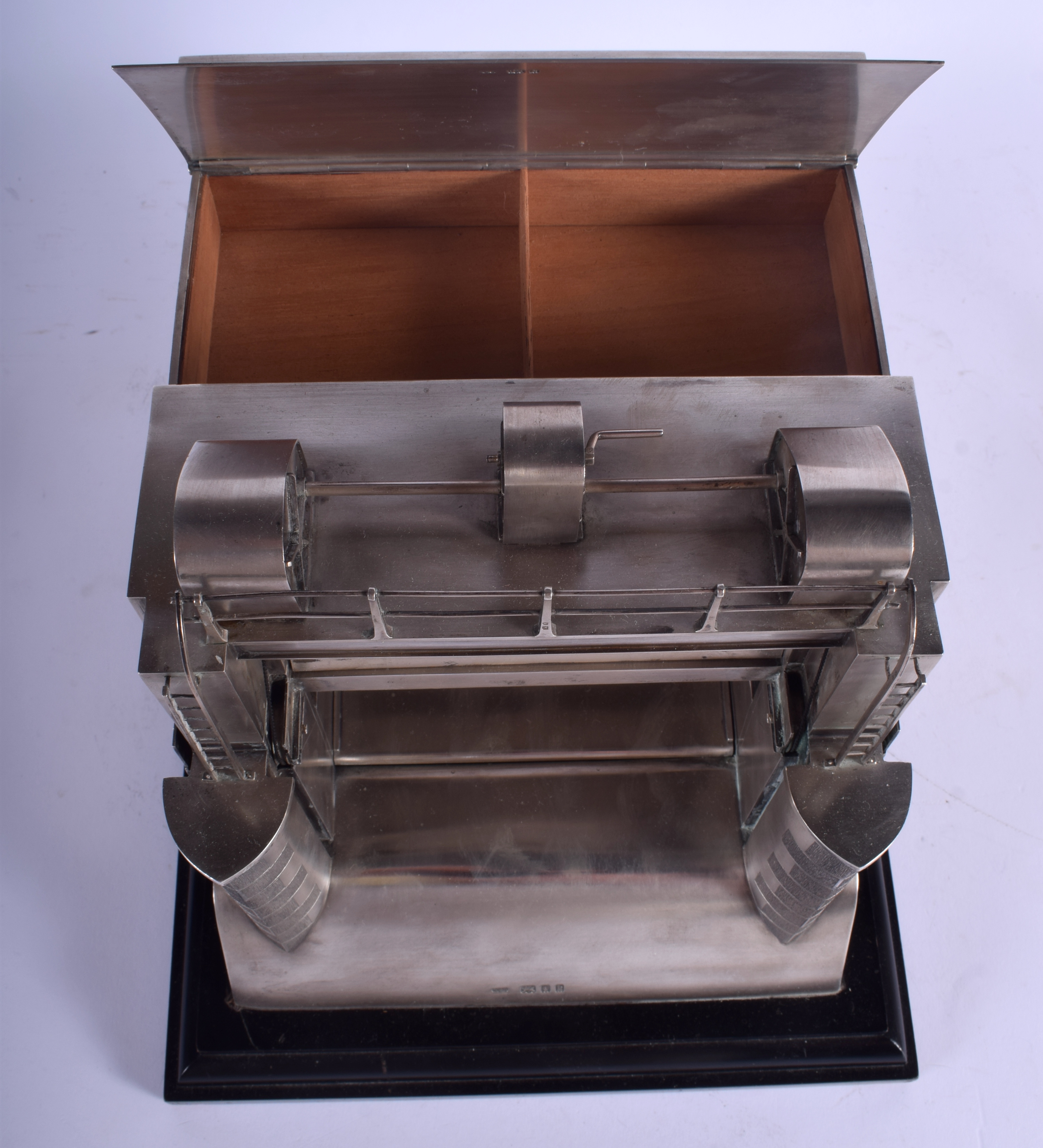 AN EXTREMELY RARE ENGLISH SILVER ART DECO MODEL OF THE SULEMANKI HEADWORKS by Wright & Davies (Willi - Image 7 of 7