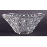 A RARE ART DECO FRENCH LALIQUE GLASS BOWL C1923 decorated with the Raisins six pans pattern. 12 cm w