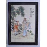 A CHINESE FAMILLE ROSE PORCELAIN PLAQUE 20th century, painted in the year Kui You (1933 or 1993), de