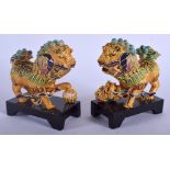 A PAIR OF EARLY 20TH CENTURY CHINESE ENAMELLED SILVER GILT LIONS Late Qing/Republic. Lion 8 cm x 8 c