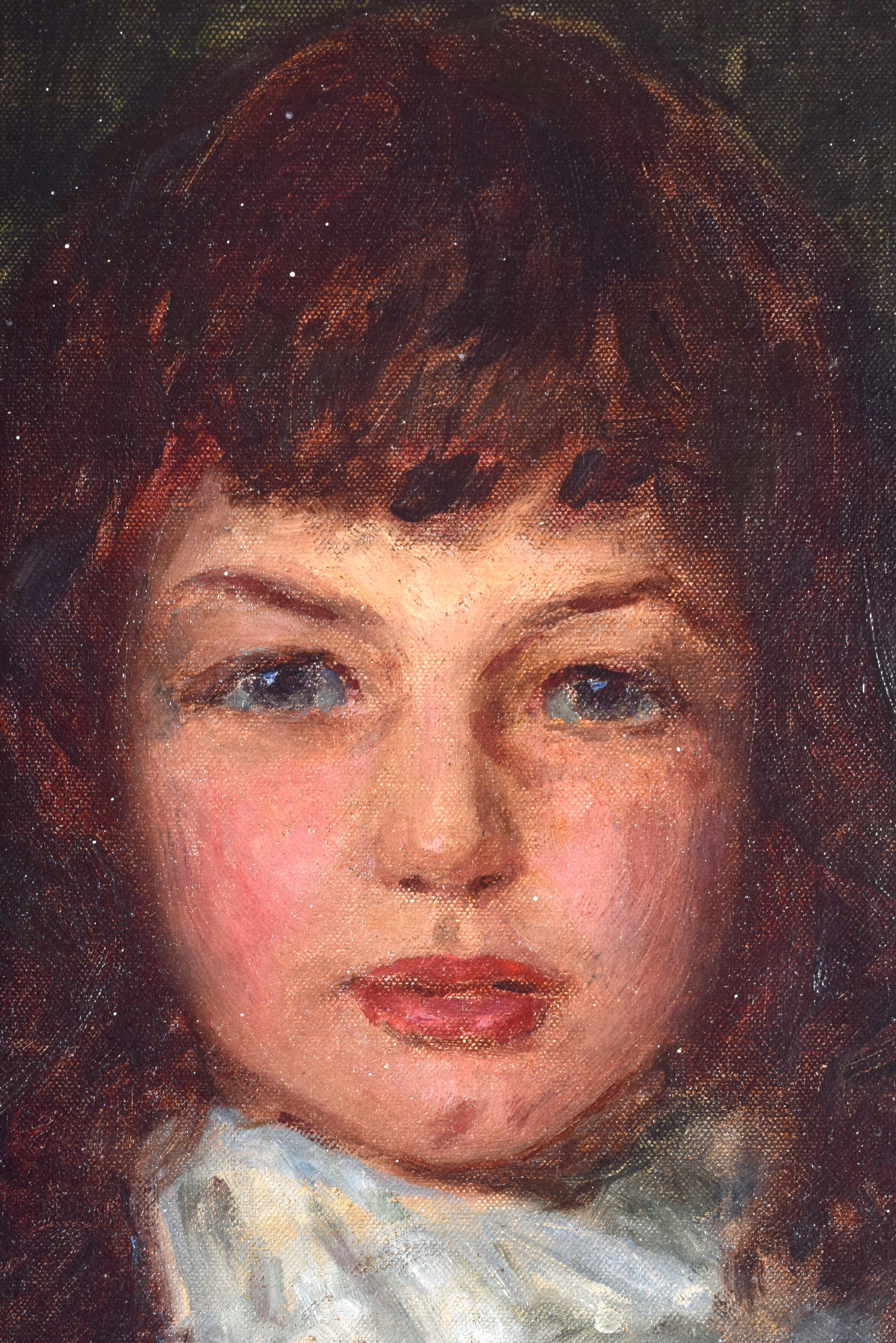 Edward Liddall Armitage (1887-1967) Oil on board, Girl and dog. 58 cm x 51 cm. - Image 2 of 4