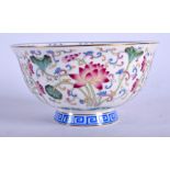 A CHINESE FAMILLE ROSE EGG SHELL PORCELAIN BOWL 20th Century, painted with flowers. 14 cm diameter.