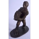 A VINTAGE ABSTRACT BRONZE FIGURE OF A STANDING MALE. 25 cm x 16 cm.