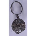 A 19TH CENTURY CONTINENTAL SILVER FILLIGREE HANGING BALL possibly Maltese or Dutch. 4.4 oz. 9 cm wid
