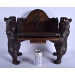 A VERY RARE 19TH CENTURY BAVARIAN BLACK FOREST CARVED WOOD MUSICAL CHILDS CHAIR of extremely unusual