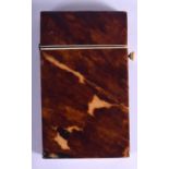 A REGENCY CARVED TORTOISESHELL CARD CASE. 5 cm x 8.5 cm.