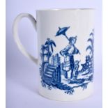 Worcester mug printed with La Peche and Le Promenade. 14 cm high.