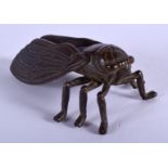 A JAPANESE BRONZE INSECT OKIMONO. 4.25 cm wide.