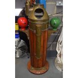 A VINTAGE BRONZE MOUNTED MARTIME SHIPS BINNACLE with iron fittings. 136 cm x 75 cm.