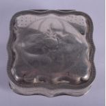 AN ANTIQUE DUTCH SILVER BOX. 1 oz. 5 cm square.