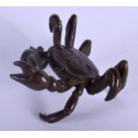 A JAPANESE BRONZE CRAB OKIMONO. 5.5 cm wide.