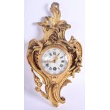 A VERY RARE 19TH CENTURY FRENCH ORMOLU CARTEL CLOCK of tiny proportions. 21 cm x 11 cm.