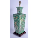 A 19TH CENTURY FRENCH SAMSONS OF PARIS PORCELAIN VASE Kangxi style, converted to a lamp. Vase 41 cm