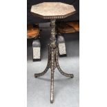 A FINE 19TH CENTURY MIDDLE EASTERN OTTOMAN SILVER INLAID TABLE possibly Turkish or Syrian, formed in