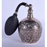 AN ART NOUVEAU SILVER OVERLAID GLASS PERFUME BOTTLE. 14 oz overall. 15 cm high.