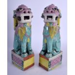 A PAIR OF EARLY 19TH CENTURY CHINESE ENAMELLED JOSS STICK HOLDER Qing. 24 cm high.