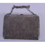 A VINTAGE STERLING SILVER CASE. 5.3 oz. 11 cm x 8 cm.