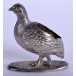 AN ANTIQUE ENGLISH SILVER BIRD PIN CUSHION. 5.5 cm x 4.5 cm.