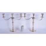 A PAIR OF 1960S ENGISH SILVER CANDLESTICKS. London 1969. 100.8 oz (weighted). 37 cm x 35 cm.