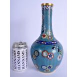 A LARGE 19TH CENTURY CHINESE CLOISONNE ENAMEL VASE Qing, decorated with roundels and a geometric bod