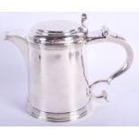 A LARGE 18TH CENTURY CONTINENTAL SILVER TANKARD with acanthus capped handle. 1.92 kgs. 21 cm x 18 cm