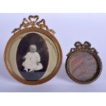 TWO ANTIQUE FRENCH EMPIRE FRAMES. Largest 12.5 cm x 10.5 cm. (2)