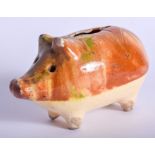 A RARE 19TH CENTURY ENGLISH WHIELDON TYPE PIGGY MONEY BOX. 10 cm wide.