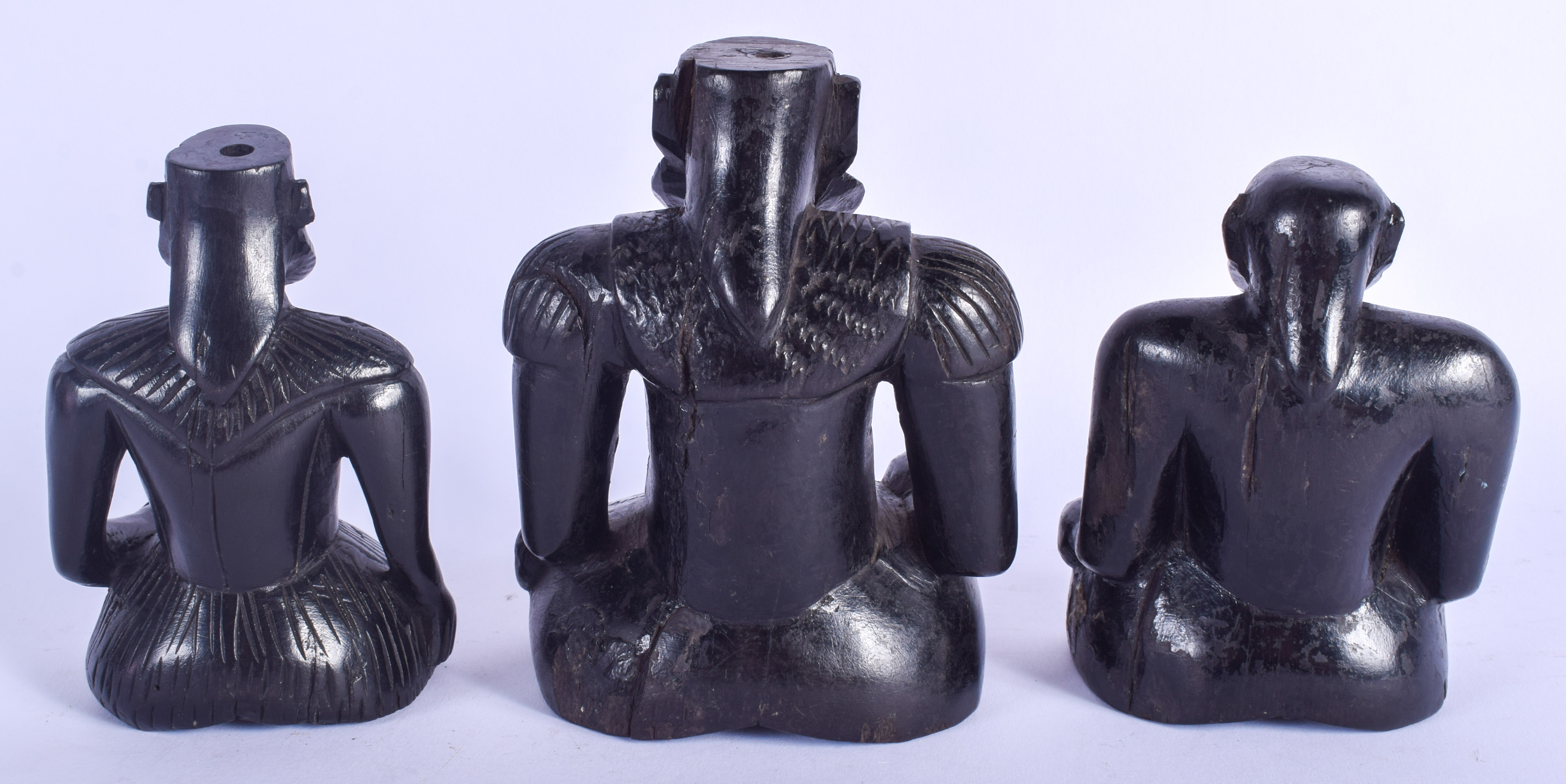 A VERY UNUSUAL SET OF THREE 19TH CENTURY CARVED HARDWOOD FIGURES modelled as Elizabethan style figur - Image 2 of 3