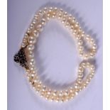 AN EDWARDIAN PEARL BRACELET. 16 cm long.