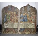 A VERY LARGE RARE PAIR OF 19TH CENTURY ECCLESIASTICAL MICRO MOSAIC STONE PANELS formerly in a Victor