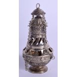 AN ANTIQUE SILVER SANCTUARY LAMP. 15.9 grams. 5.5 cm high.