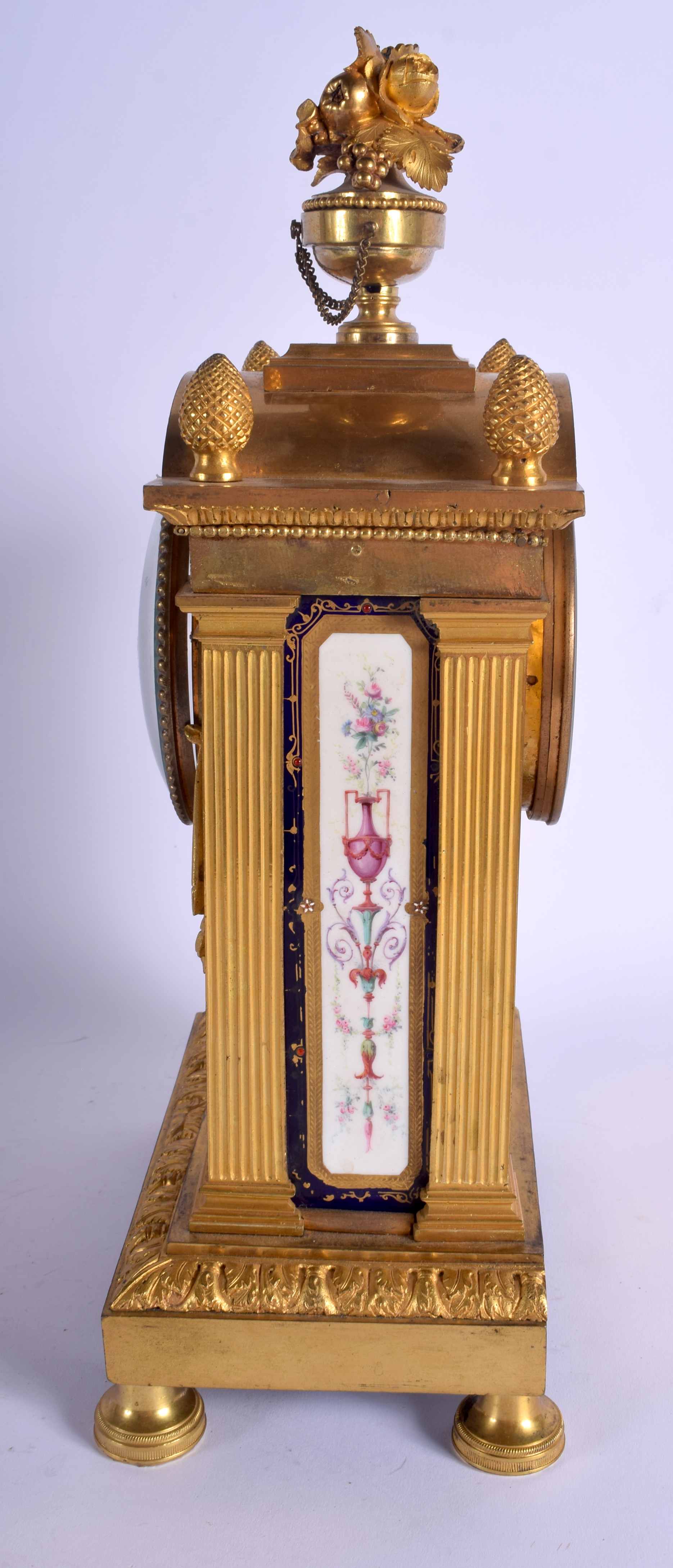 A LARGE 19TH CENTURY FRENCH SEVRES PORCELAIN AND ORMOLU MANTEL CLOCK painted with figures. 39 cm x 1 - Image 2 of 4