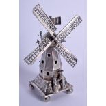 AN ANTIQUE DUTCH SILVER WINDMILL. 39.7 grams. 11 cm high.